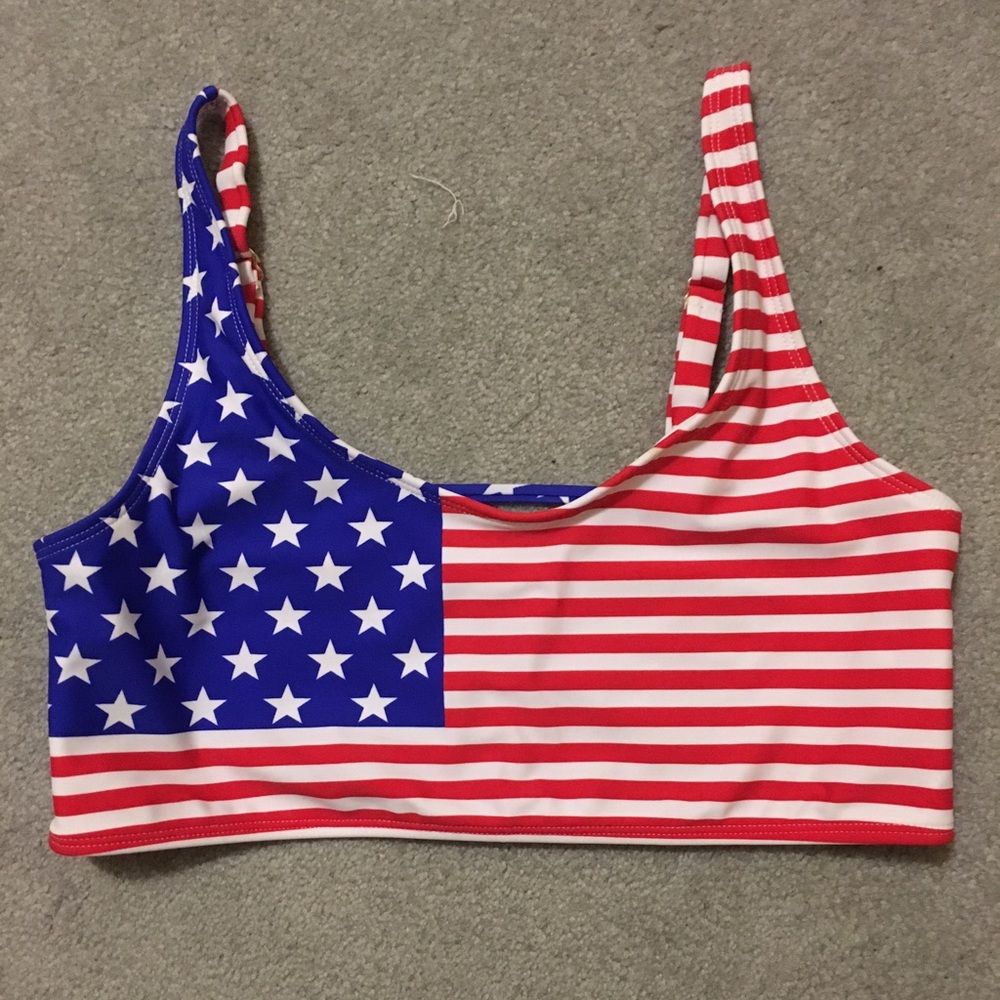 American Flag Swim Top